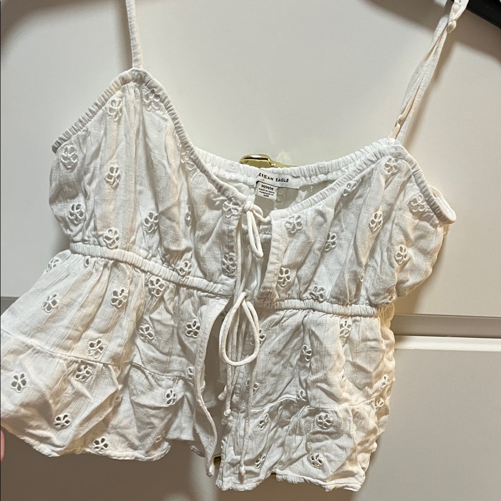 American Eagle Outfitters White Eyelet Camisole
